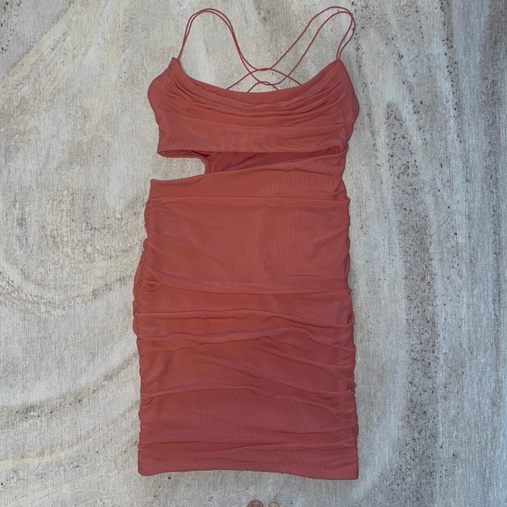 Oh Polly Coral Bodycon Dress